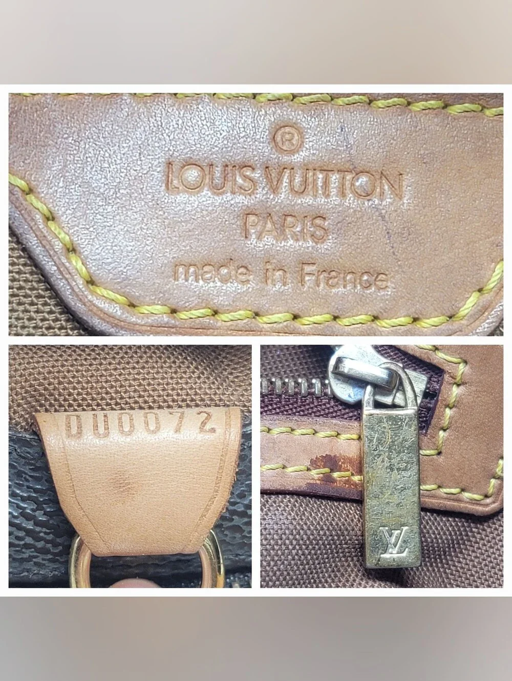 Louis Vuitton Cabas Piano Monogram Canvas Leather Shoulder Bag Authentic DU0072